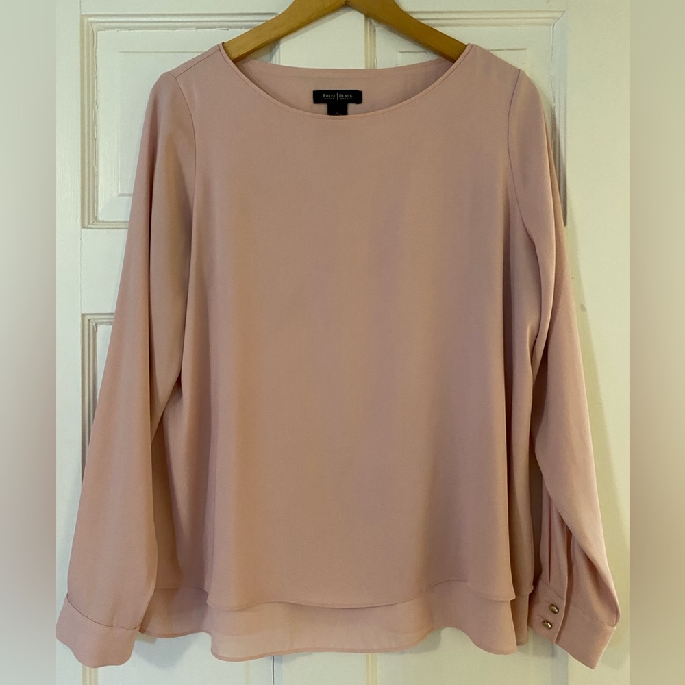 Pink White House Black Market Blouse